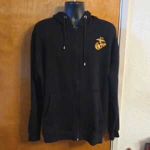 Proud To Serve" U.S. Marines Embroidered Front-Zip Hoodie XL
